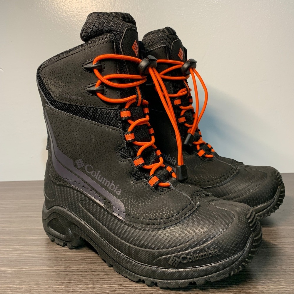 Columbia Rope Tow Kruser 2 Waterproof Winter Boots Black Orange BY5957-010 Sz 3